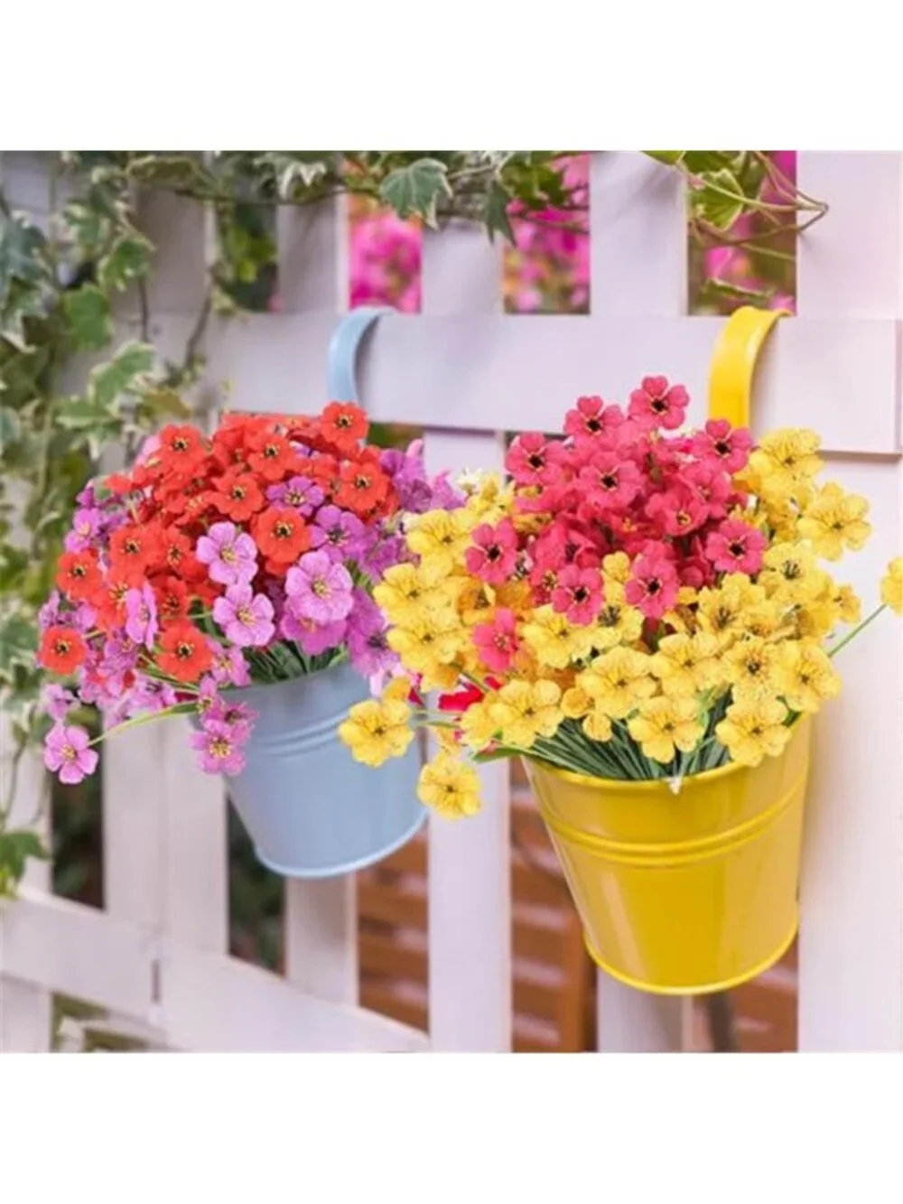 Artificial Eucalyptus Flowers 20 pk UV Resistant Faux Outdoor Porch Garden Decor